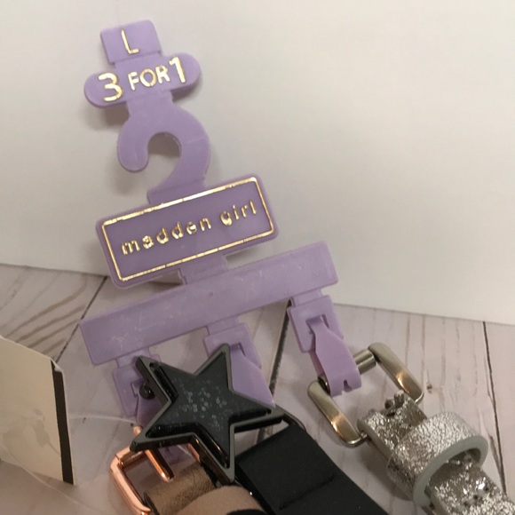 Madden Girl Faux Leather belts 3-pack black belt - Picture 3 of 8